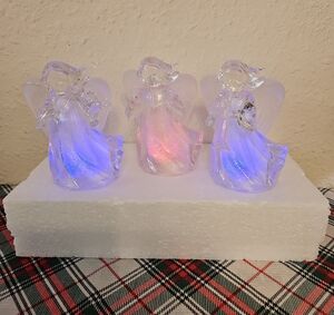 JCPenny Home Collection Colorful Acrylic LED Noel Series Angel Figurines
